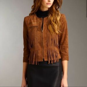 BCBGMAXAZRIA perfect condition suede fringe jacket